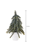 Set 6 Mini Albero Decorativo con Glitter 19 cm Abete Verde