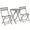 Ensemble Table Basse et 2 Chaises de Jardin Pliantes en Acier Marron