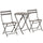 Ensemble Table Basse et 2 Chaises de Jardin Pliantes en Acier Marron