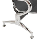 Panca per Sala d'Attesa 2 Posti in Acciaio Nero