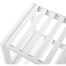 Scarpiera Multiuso 33x70x26 cm 2 Ripiani in Bambù Bianco