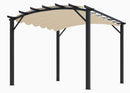 Pergola da Giardino 3,4x3,3x2,4 m in Alluminio con Telo di Copertura 140g/mq Ecrù