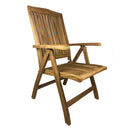Sedia Pieghevole e Reclinabile con Braccioli Bali da Esterno in Teak      