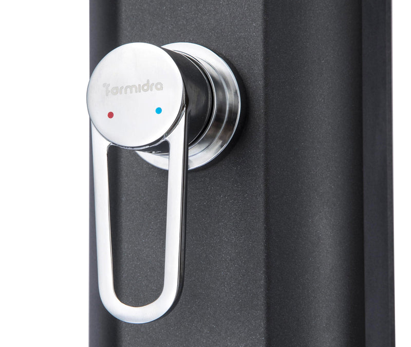 Mini Doccia Solare da Giardino 20L Miscelatore Lavapiedi e Doccetta Antracite