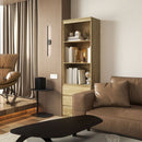 Mobile Libreria con 3 Ripiani e 3 Cassetti 60x35x180 cm in Legno Rovere