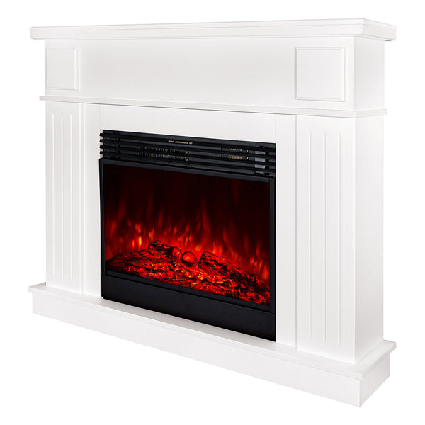 prezzo Cheminée Électrique au Sol 106x130x30 cm Effet Flamme 1950W Marina Prestige &amp; Mirabella Blanc