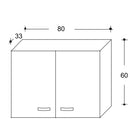 Pensile Bagno Lavanderia con 2 Ante e Vano a Giorno 57,5x27x58 cm in Nobilitato Grigio Cemento