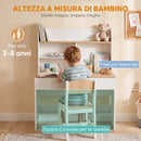 Scrivania per Bambini 3-8 Anni 80x50x100 cm con Ripiani e Cassetto in Truciolato e MDF Bianco      