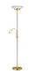 Lampadaire d'intérieur E27+E14 en métal laiton satiné