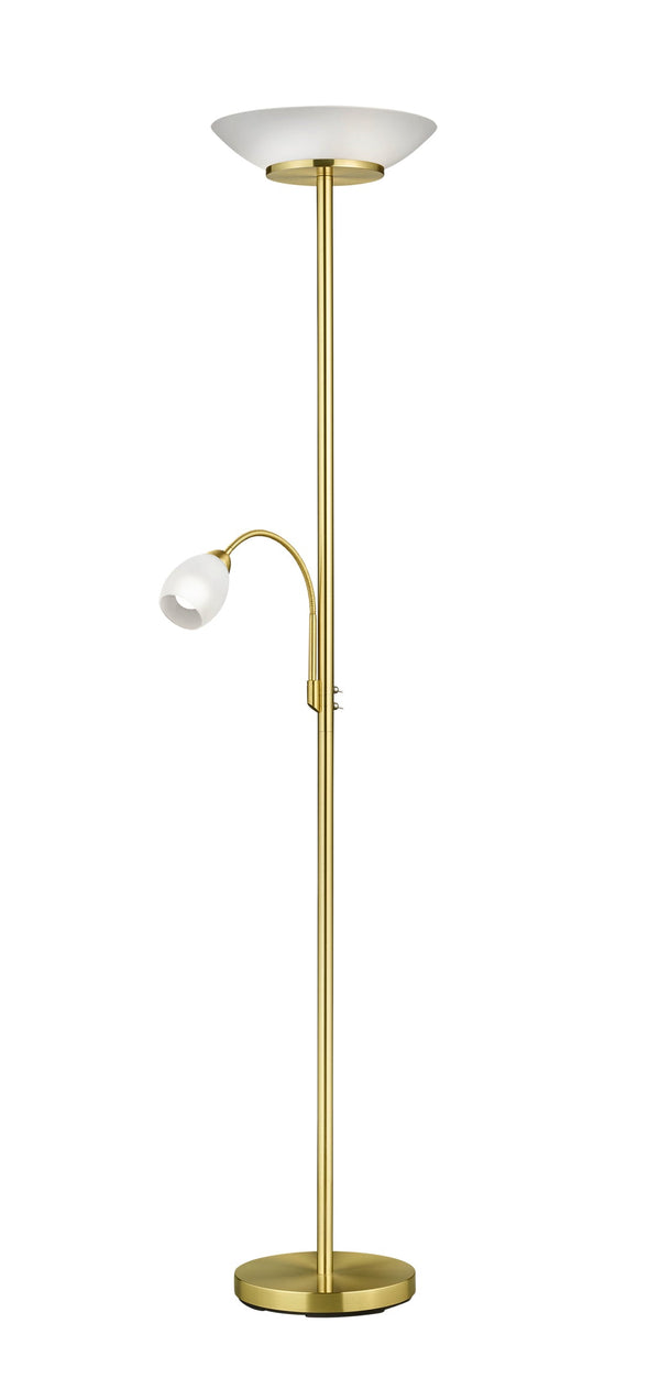 Lampadaire d'intérieur E27+E14 en métal laiton satiné sconto