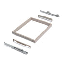 Kit Cassetto Portascarpe e Telaio per Armadio 800 mm in Alluminio e Plastica Emuca Grigio Pietra