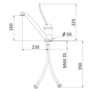 Rubinetto Miscelatore Monocomando Girevole Lavello con Leva Clinica in Ottone Mariani Epic Cromato