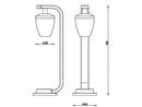 Lampada Palo da Giardino E27 40W in Alluminio Sovil Grigio