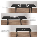 Tavolo Allungabile 4-6 Posti 120-160x70x75 cm Piano in MDF con Protezione Angoli Nero   