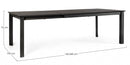 Tavolo Allungabile Konnor 160-240x100 cm Antracite in Alluminio