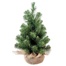 Set 2 Mini Albero di Natale Artificiale H48 cm Abete con Sacco 45 Tips Verde