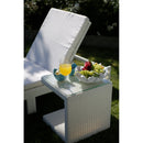 Tavolino da Giardino in Polyrattan 40x40x40cm Adila Quadro Bianco Ghiaccio