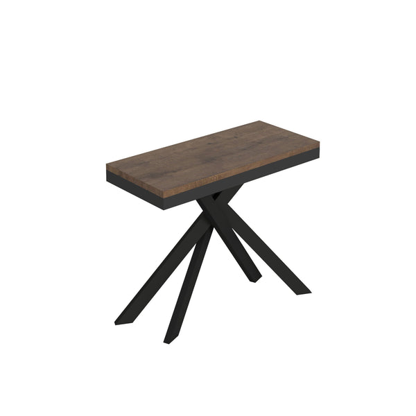 sconto Consolle Allungabile 90-196x40x77 cm Saki Small Evolution Noce Gambe Antracite