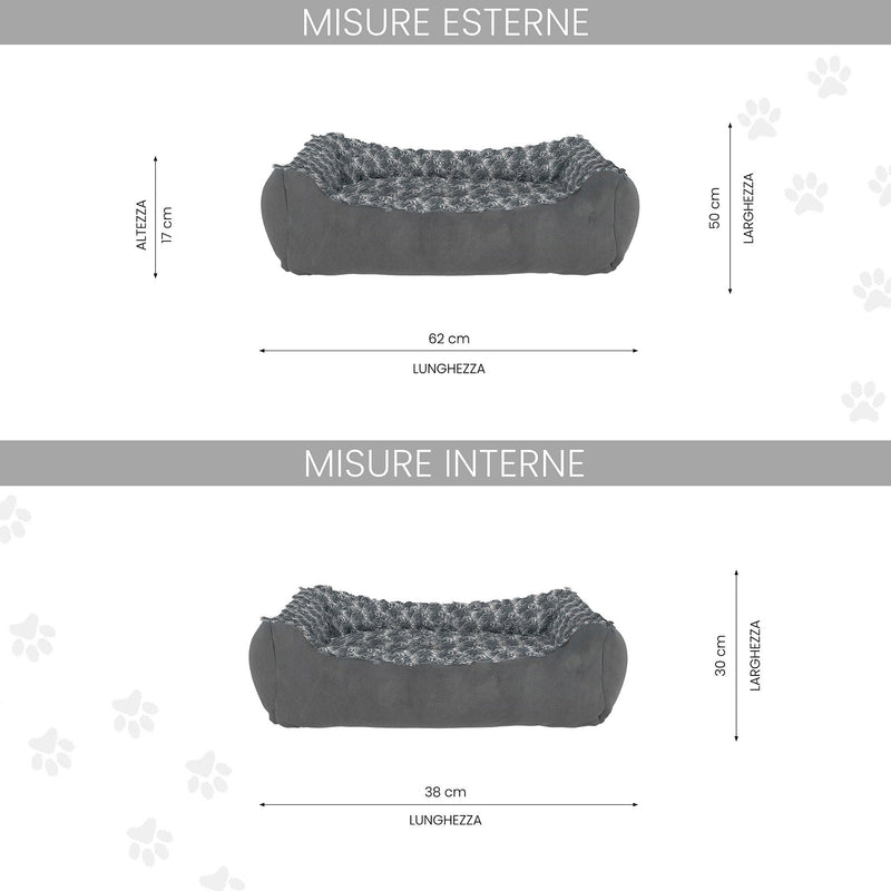 Cuccia per Cani e Gatti in Poliestere Zoe Grigia Varie Misure