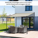 Pergola da Giardino 3x2,85m in Metallo e Poliestere Beige