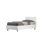 Letto Singolo Ankel Testata Doghe Dritta  Bianco Frassino Varie Misure