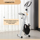 Cyclette Pieghevole Magnetica 8 Livelli Display LCD 97x43x110 cm Nero 