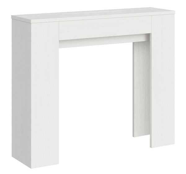 Console Extensible 90x25/181 cm Panneaux Mélamine Slick Frêne Blanc acquista