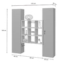 Parete Attrezzata Soggiorno 170x30x180 cm Maruska n°31 Grigio Antracite Opaco