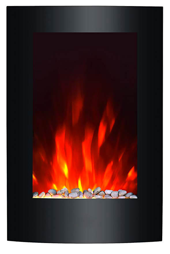 Cheminée Electrique Murale Effet Flamme Noire Vannini Eros 2000W sconto