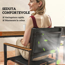 Set da Giardino 7 Pezzi con Tavolo da Pranzo e 6 Sedie Impilabili Teak     