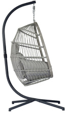 Dondolo Pensile da Giardino 100x103x196 cm in Alluminio e Corda Grigio Chiaro