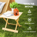 Tavolino da Esterno Pieghevole 40x43x40 cm con Piano a Doghe in Legno Naturale   