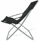 Sedia a Sdraio Imbottita Canapone Pieghevole in Metallo Soriani Nera