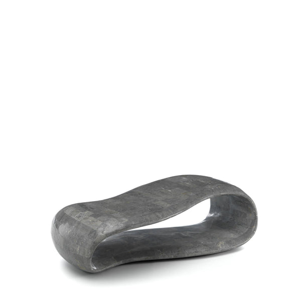 Tavolino da Soggiorno 123x60x34 cm in Pietra Fossile Scarf Grigio prezzo