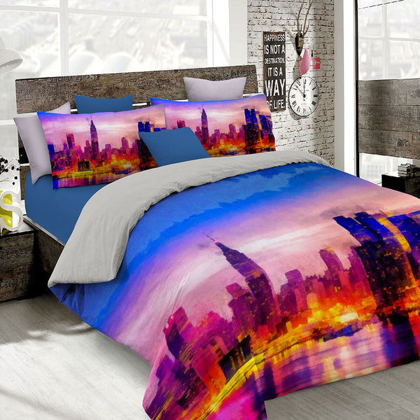 prezzo Housse de couette avec imprimé sur le sac double et les taies d'oreiller