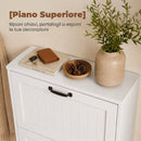 Scarpiera Salvaspazio 60x24x118 cm con 3 Cassetti Ribaltabili e Ripiani Regolabili in MDF Bianco      