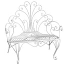 Panchina da Giardino in Metallo 116,5x61H113cm Viareggio Crema