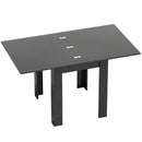 Tavolo da Pranzo Allungabile per 4-6 Persone 70-140x80x77,5 cm in Legno e Acciaio  Nero      