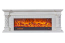 Camino Elettrico da Pavimento 70x150x33 cm Effetto Fiamma 1500W Frankfurt small Bianco
