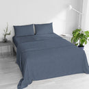 Set Lenzuola Sopra Sotto e 2 Federe Linea Water Washed Blu