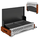 Barbecue Portatile a Carbone con Vaschetta Rimovibile, in Acciaio Inox e Metallo, 50.5x34x33 cm, Nero      