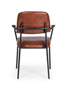 Set 2 Sedie Imbottite 60x63x81 cm Nelly in Ecopelle Arancio Scuro Vintage