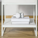 Set 2 Comodini 1 Cassetto 1 Ripiano 45x40x60 cm in Acciaio e Truciolato Bianco