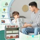 Scaffale Portagiochi per Bambini 63x30x66 cm 6 Contenitore Rimovibili Verde