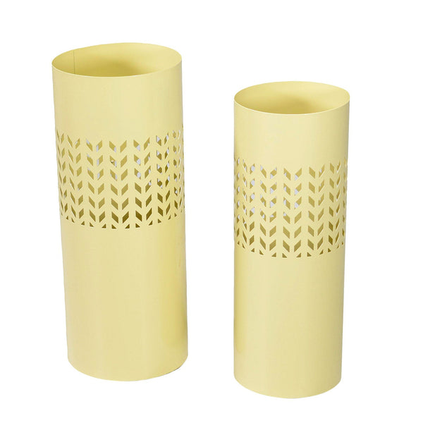 Lot de 2 porte-parapluies en métal ø24x24H60cm Crème Flèches prezzo