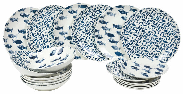 Service de table 18 pièces en porcelaine VdE Tivoli 1996 Playa Grande Bleu acquista