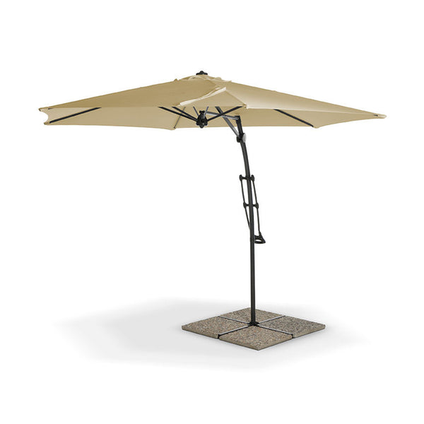 sconto Parasol de jardin en porte-à-faux rond décentralisé 3m avec ouverture et fermeture à levier Taddei Firenze