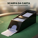Set da Poker Completo con 500 Fiches Mescolatore di Carte Distributore di Carte Tappetino 5 Dadi Argento      