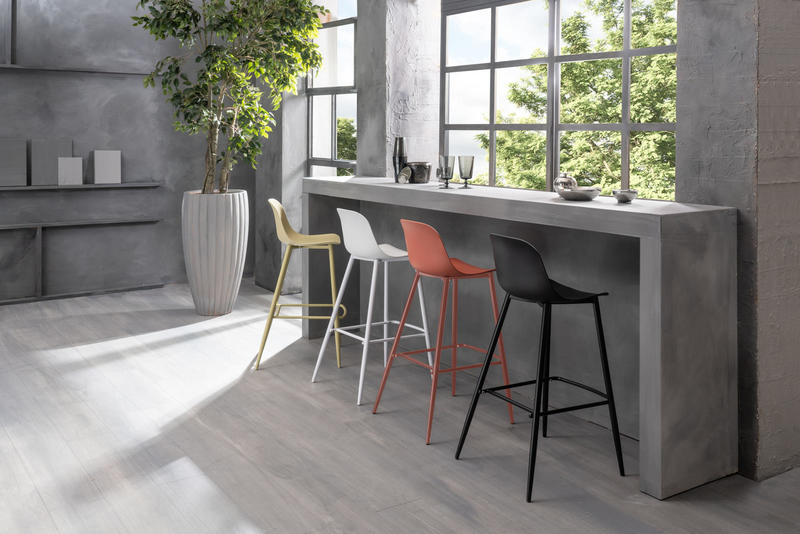 Set 2 Sgabelli 47,5x47xH91,5 cm in Polipropilene Frida Giallo