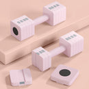 Set 2 Manubri Pesi Quadrati e Antiscivolo da 5 kg con Piastre Rimovibili in Acciaio e ABS Rosa      